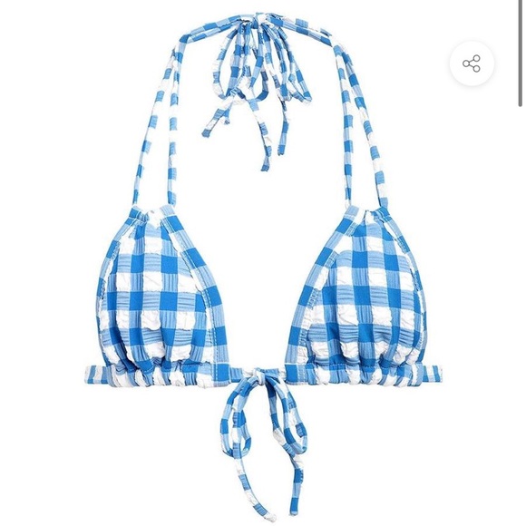 Montce Other - Montce blue gingham euro bow bikini top